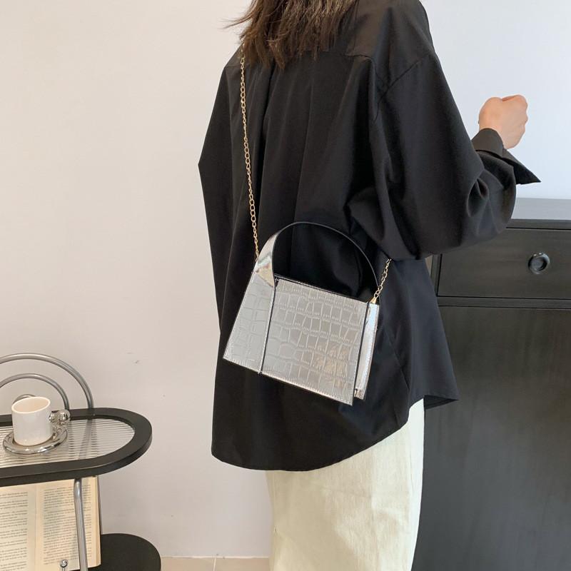 Trendy Chic Small Square Shoulder Bag For Women In Stylish Pink And Gold Options