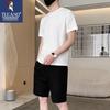 Men's Summer Ice Silk Short Sleeve Sportswear Set