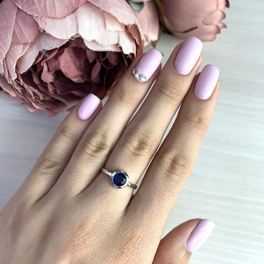 Серебряное кольцо с сапфиром nano 0.633ct (1509791) 2.04 гр. 925 пробы