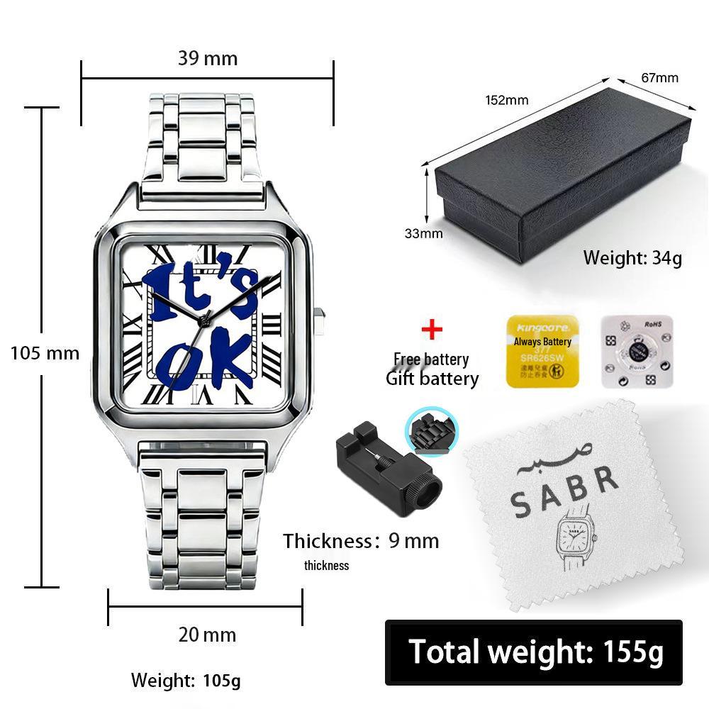 Orologio da Donna Quadrato al Quarzo di Lusso Leggero con Stile Business e Cinturino Magnetico