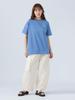 Beams Heart Printed Tee with Smile One Size Women's Embroidery, Blue,