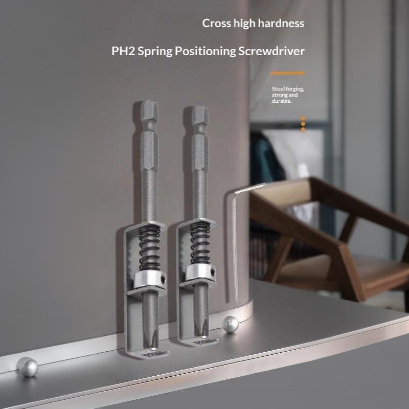 Anti Drop Spring Loaded Screwdriver Bit Fixing Clamp Screw Holder Easy to Use for Home DIY Furniture Assembly Jobs