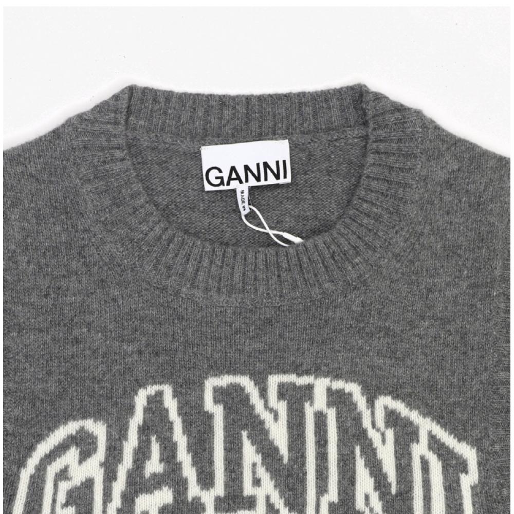 Ganni K2308 523 Graphic Logo Wool VeSt Women S Knit