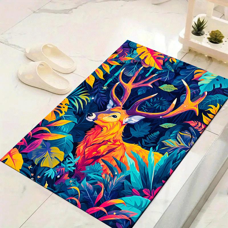

1pc Deer in the forest Print, Design Indoor Area Rug, Soft, Anti-Slip, and Durable Gaming Room Decor for Bedroom, Living Room, and Exercise 60cm by 90cm
