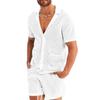 Men's Summer Sports Suit Short Sleeve + Shorts 2 Piece Set