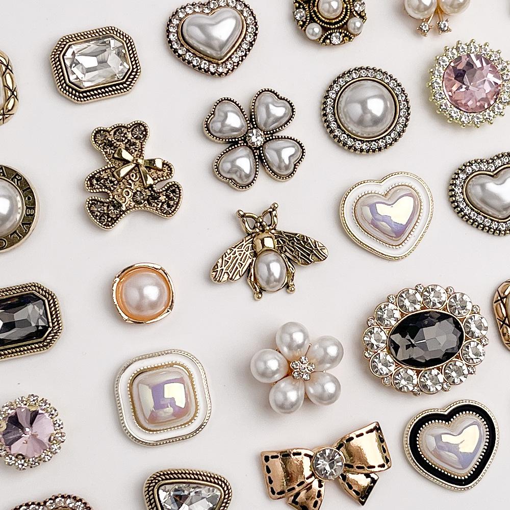 Decor Floare Sabot Aliaj Retro Stras - Catarame DIY High-End