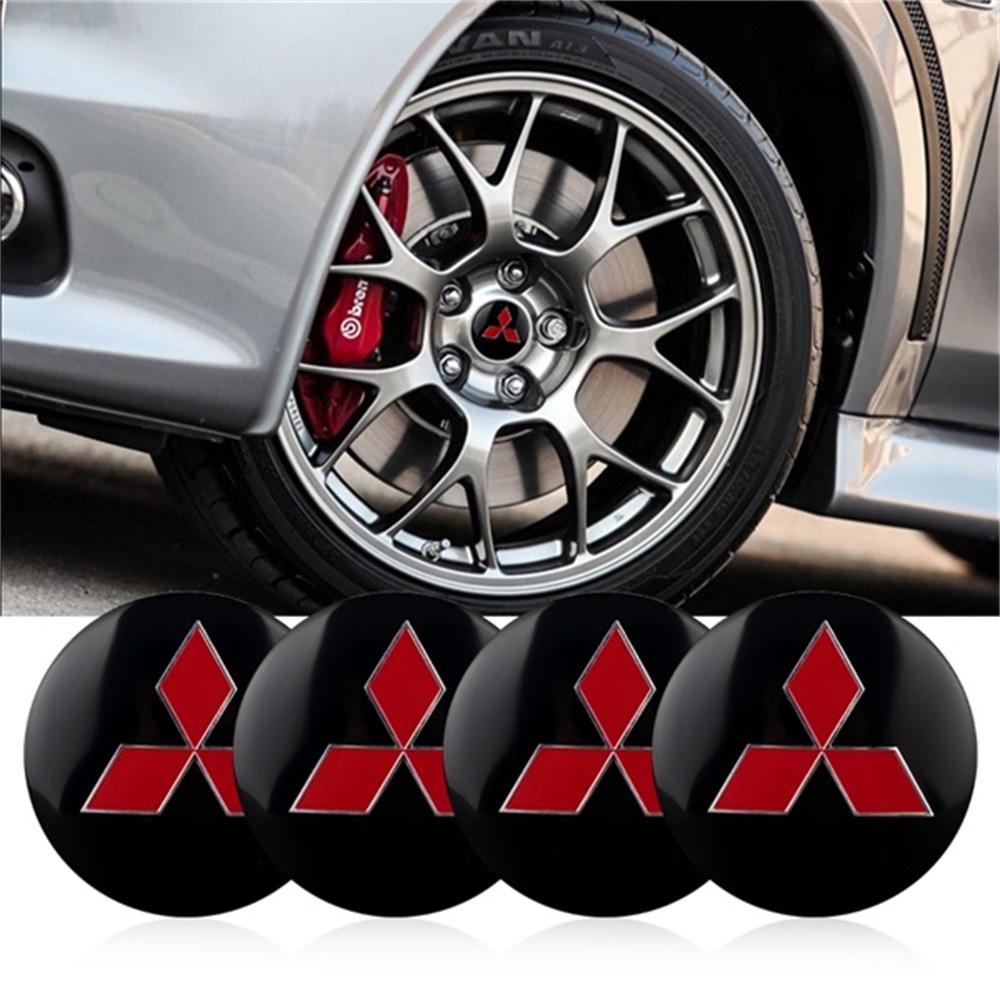 4Pcs 56MM Car Styling Wheel Center Cap Stickers Decoration Accessories For Mitsubishi 9 Ralliart X EX L200 Colt Outlander Pajero