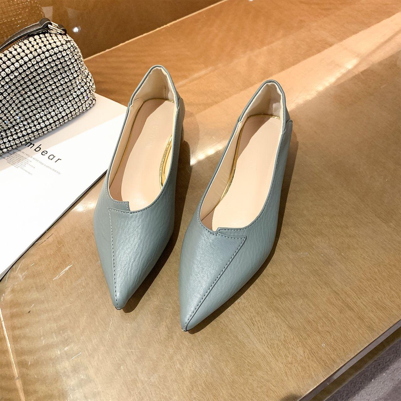 

Medium heel single shoes women s 2024 summer new shallow mouth pointed versatile work shoes women s fashion and comfort two wear simple single shoes 40 зелений