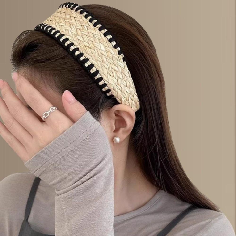Woven Raffia Grass Hairband Bohemia Bohemian Style Hair Hoop Fashion Straw Weave Headband Makeup