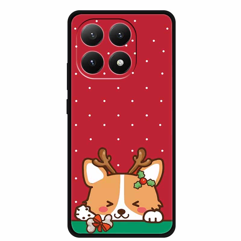 Christmas Cover For Xiaomi 15T 5G Case Black Silicone Cases TPU Santa Claus Christmas Tree Cover Cartoon Deer For Mi 15T 5G 15 T