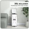 Trash Can 30L, Soft-Close Lid, Fingerprint-Proof, Foot Pedal, Metal/Plastic, 28x35x63.5 Cm, White