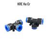 T-Type Pneumatic Hose Quick Connector, Push-in, PE Plastic, Sizes 4-16mm