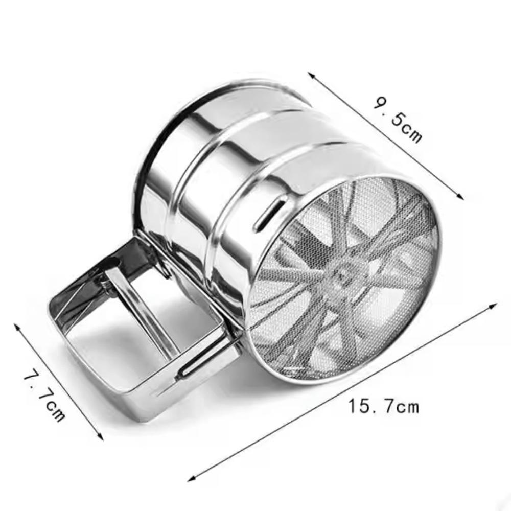 Stainless Steel Flours Sieve Cup With Handle Rust-Proof Powder Mesh Sifter For Kitchen Home
