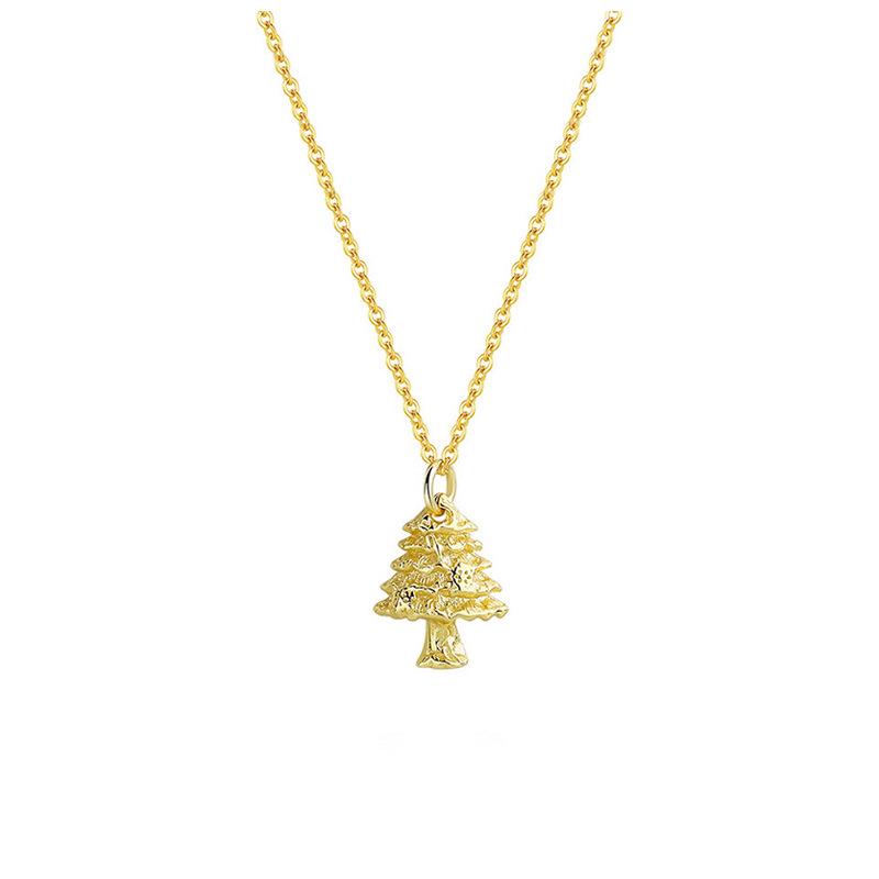 High-End Christmas Tree Pendant Necklace for Women - Stylish Luxury Fashion Clavicle Chain Holiday Jewelry