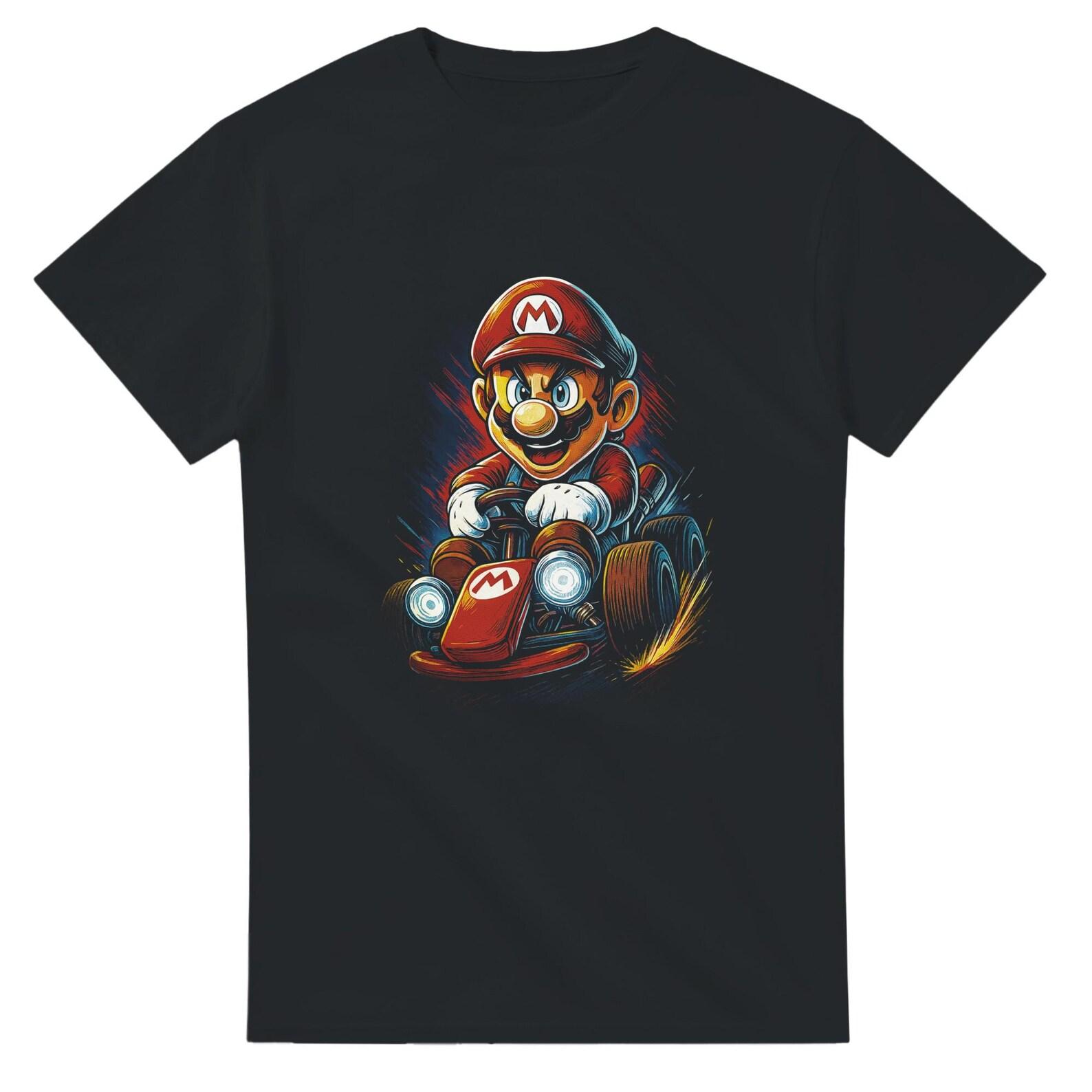 Mario Kart Halftone Heavyweight Unisex Crewneck T shirt | Gildan® 5000 L