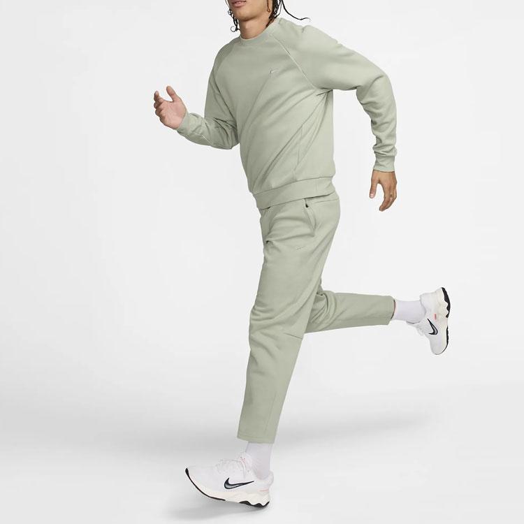 Nike Dri-FIT UV Versatile Crew Solid Color Iconic Embroidered Long Sleeve Sweatshirt Men Sweatshirt Emerald FZ0971-370