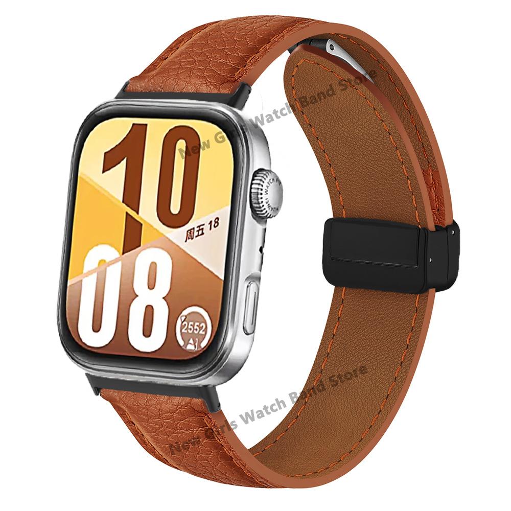 Skórzany Pasek do Huawe Watch Fit 4 Pro Bransoleta Correa Magnetyczne Zapięcie Opaska na Nadgarstek do Huawe Fit4 Fit3 Akcesoria Wymienny Pasek