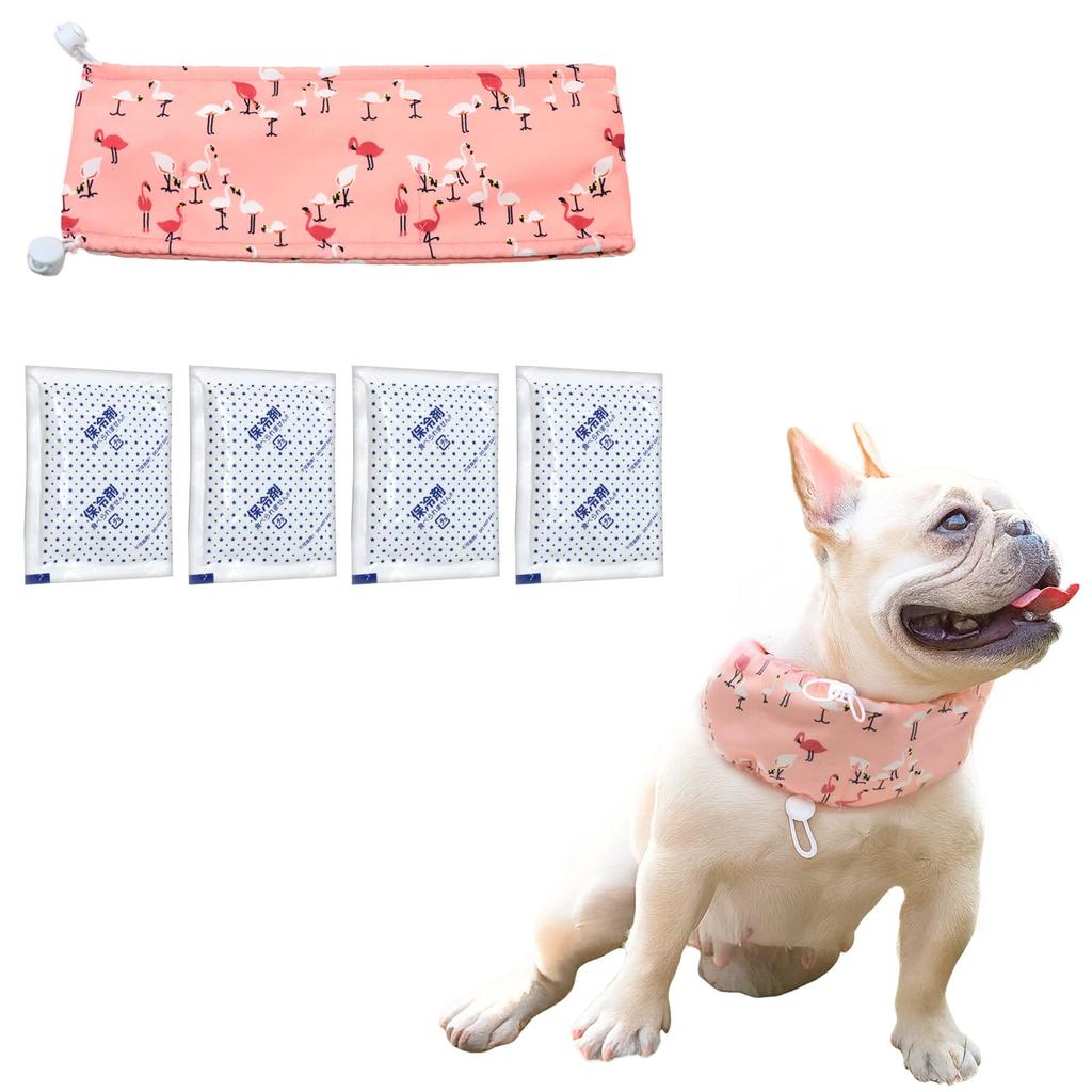 MILASIC Dog Neck Cooler for Small Dogs and Cool Bandana with Ice Heatstroke Neck Summer Pet Cats, Packs, Prevention, Cooling, Cooler, TN-DGNC-FL-S