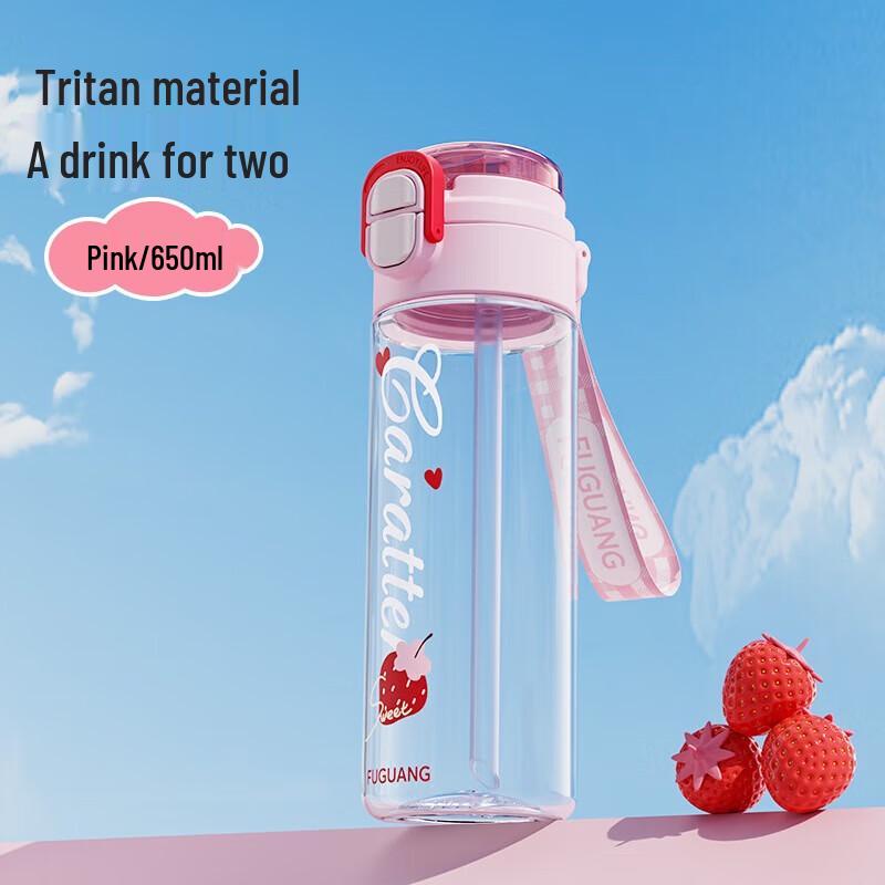 Fuguang Children s Dual-Drink Straw Water Bottle