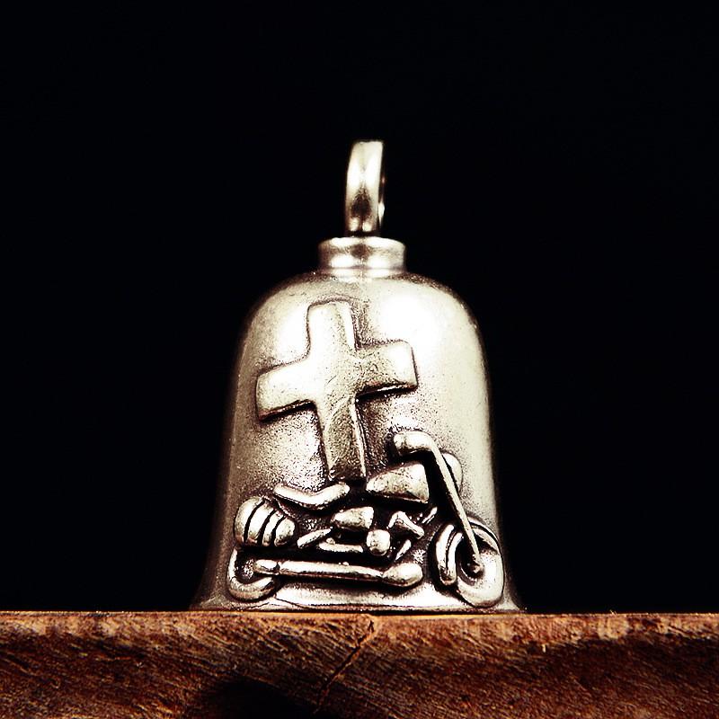 Brass Cross Bell Keychain Pendant Ethnic Style Metal Key Ring Bag Backpack Accessory