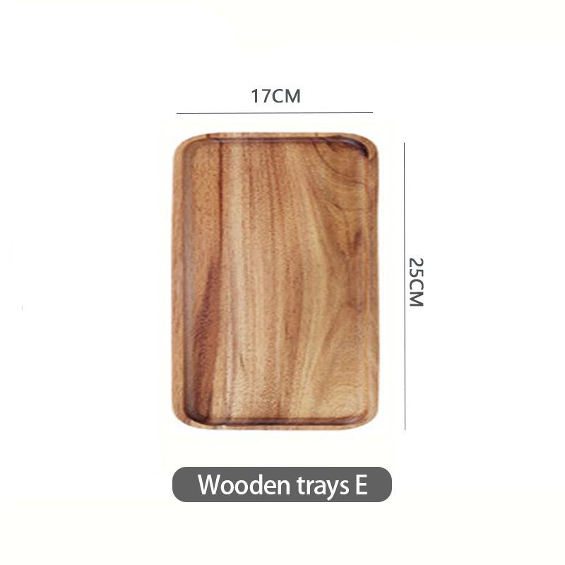 Acacia Wood Coffee Tray Decorative Wooden Tray Rectangular Kitchen Tray, Chinese Tea Set Kitchen Storage Accessories CTP001