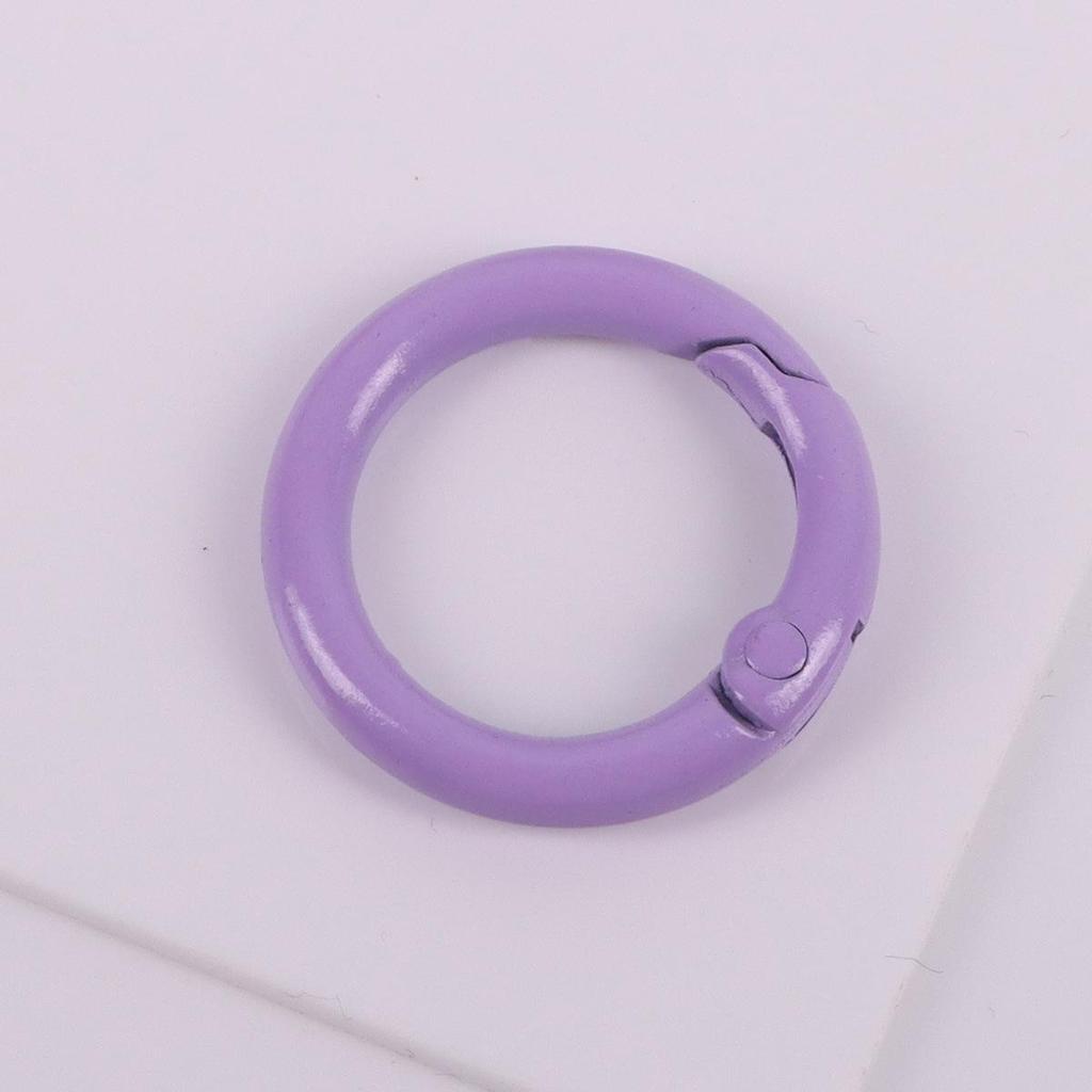 24mm Candy Color Round Metal Keychain - Handmade Spray Painted DIY Jewelry Accessory, Available In Multiple Colors