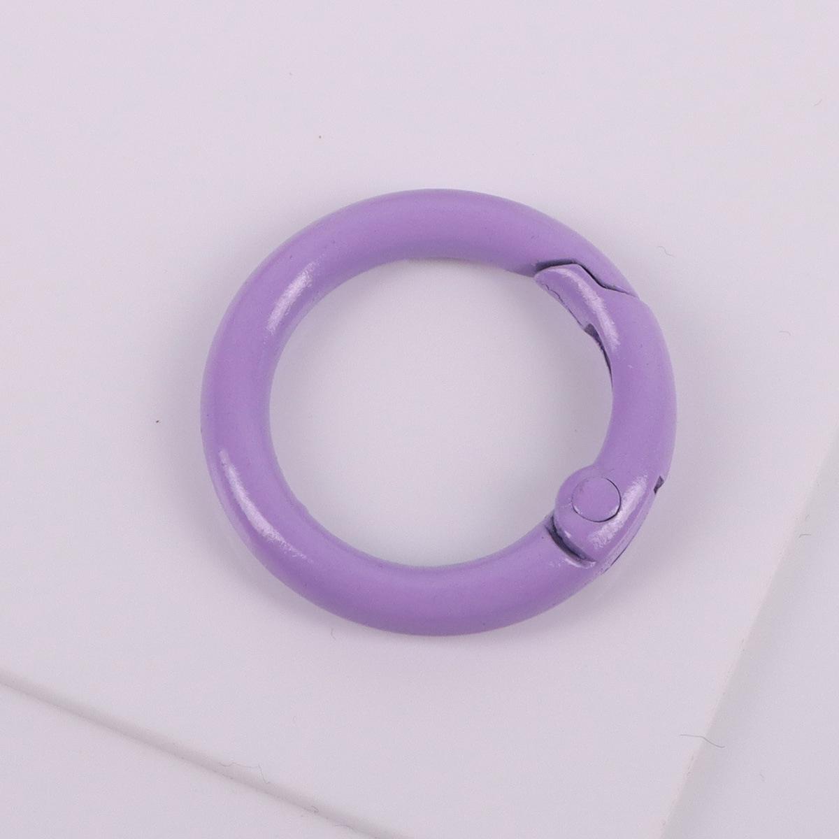 24mm Candy Color Round Metal Keychain - Handmade Spray Painted DIY Jewelry Accessory, Available in Multiple Colors фиолетовый
