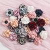 5/10Pcs Artificial Flowers 3.5cm Handmade Burned Edge Camellia Flowers For DIY Sewing Crafts Clothing Accessories Wedding Decors
