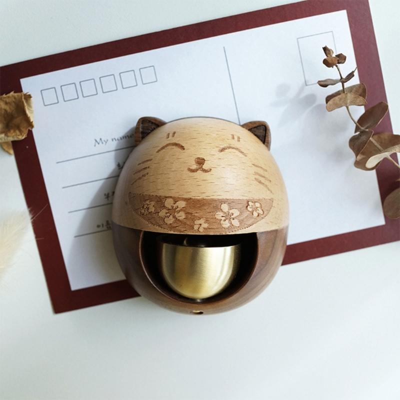 Elk Cat Rabbit Wodden Doorbell Winden Chimes Hanging Wind Bell Wireless Doorbell Decor for Home Entrance Door Bell