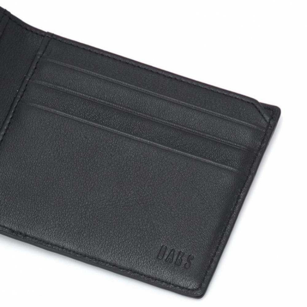 Daks Black European Leather Louis Embossed Dd Pattern Slim Wallet Dbwa6e374bk