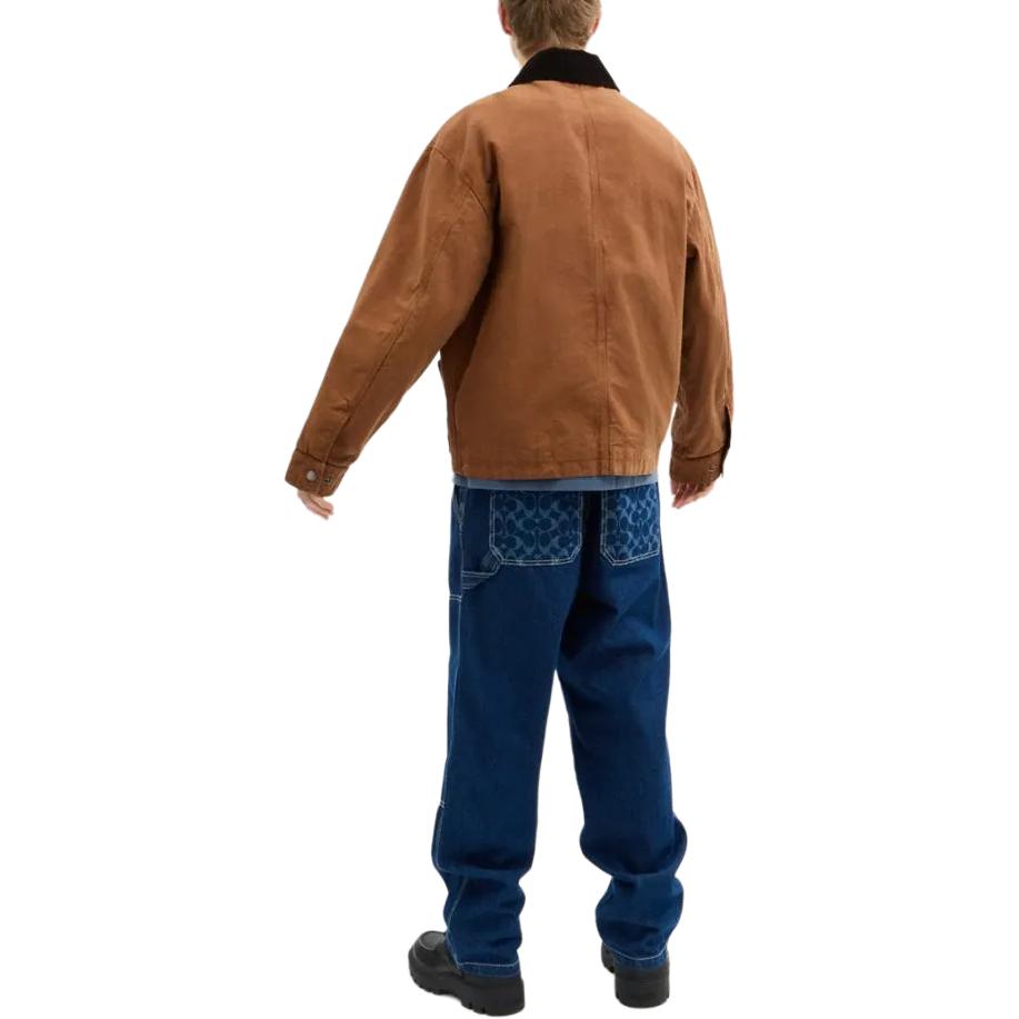 Coach Leather Detail Workwear Zip And Buckle Jacket Men Jackets Brown CW691-BRN