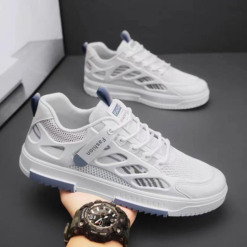 Herrenschuhe Sommer atmungsaktive Mesh-Schuhe Trend vielseitige lässige Board-Schuhe Studenten Sport weiche Sohle weiße Tide-Schuhe