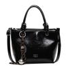 Simple and stylish handbag New retro texture bucket bag trendy solid color commuter shoulder messenger bag