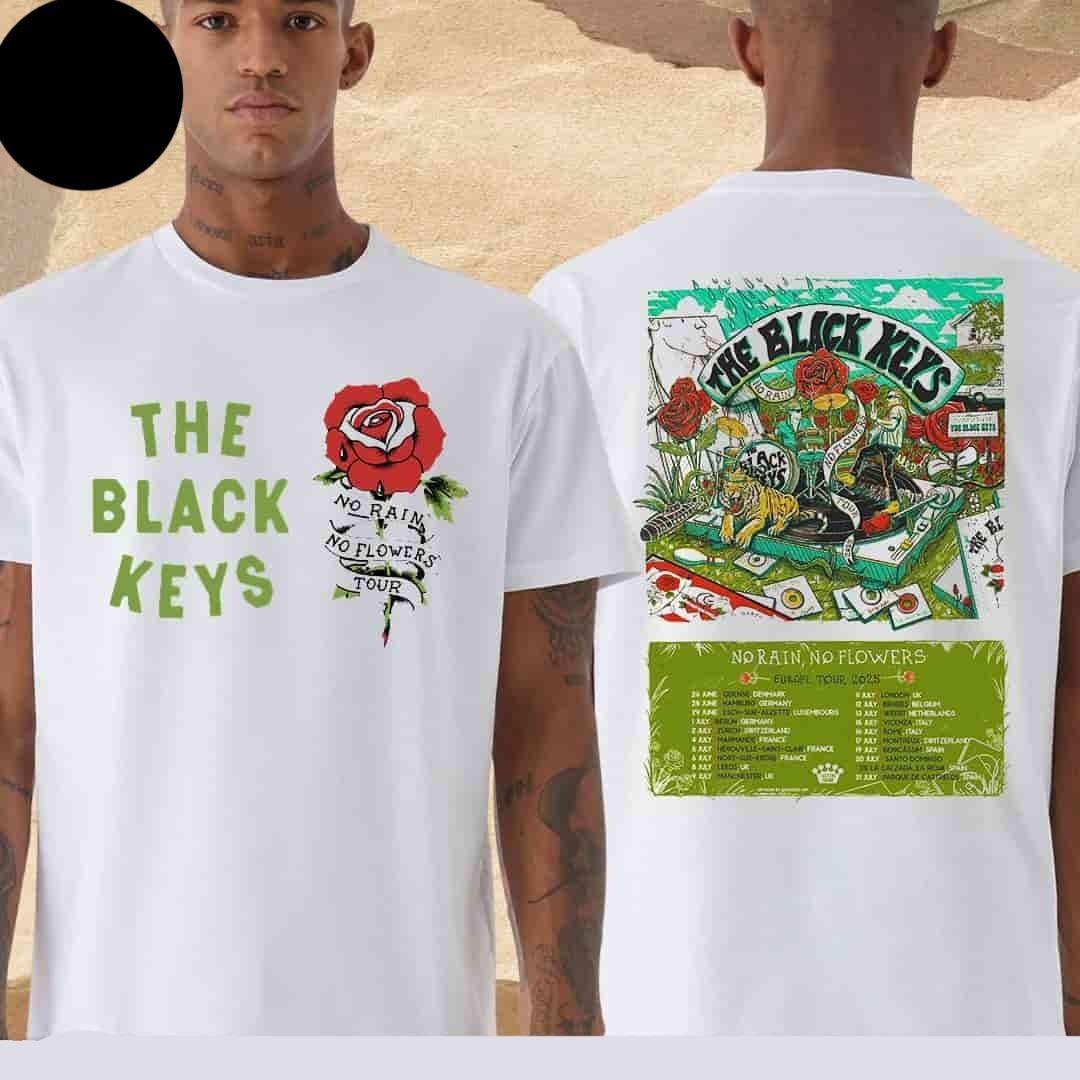 The Black Keys No Rain No Flowers Europe Tour 2026 Dates List Two Sided Tee XXXXL