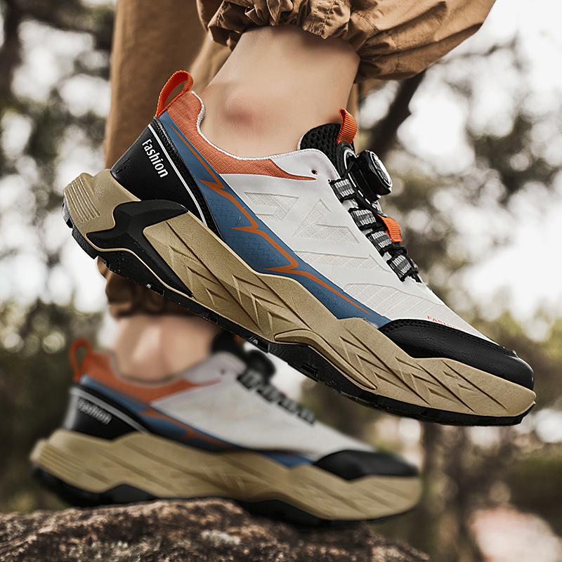 Men Sports Running Shoes Outdoor Walking Soft Casual Sneakers Fashion Designer Leather Sneaker Men's Tennis Masculina Orange