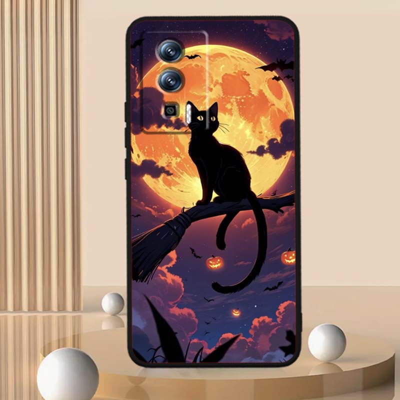 Cartoon Cat Cute For Xiaomi Redmi 12 13C 12C 13 10C 9T A2 9A 9C 7A Note 10S 8T 10 9 8 Pro 4G 5G Black Phone Case