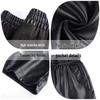 2026 New Women's PU Leather Wide-Leg Shorts, Elastic Waist & Slimming Base Layer, Plus Size Bootcut Pants for Spring/Autumn.
