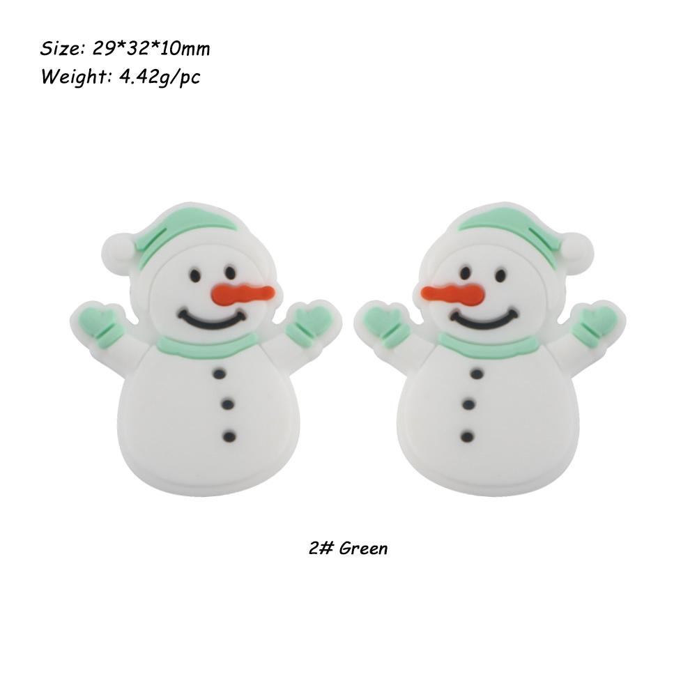 2/5pcs Christmas Series Silicone Beads Santa Reindeer Cookies Snowman DIY Pacifier Chain Jewelry Making Bulk DIY Crafts