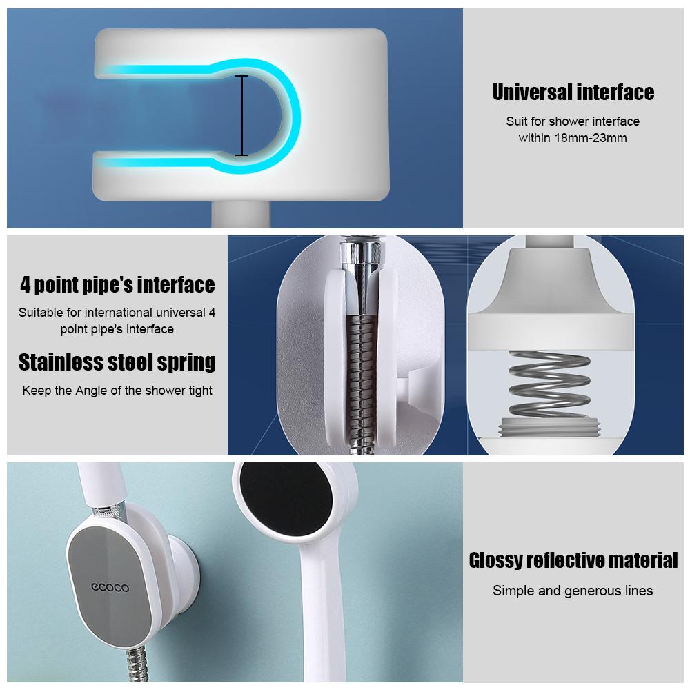 Universal No Drill Shower Stand Showerhead Bracket Shower Bracket 360° Wall-Mounted With Stick Adjustable Shower Head Holder Bathroom Accessory
