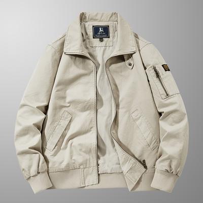 New Men's Flying Jacket Spring and Autumn Loose Plus Size Tooling Cotton Thin Casual Outdoor Young Coat.