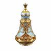 Polished Ornate Glass Perfume Bottle with Metal Decoration Antique Vintage