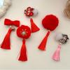 Bowknot Hairball Duckbill Clip Plush Hair Rope Children's Headwear New Year Hair Accessories