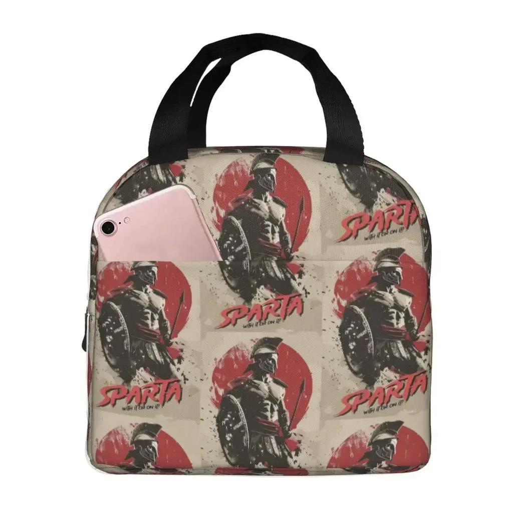 Sparta Warrior Spartan Skull Insulated Lunch Bag for Kids School Cooler Thermal Food Box Tote Leakproof Lunch Boxes Container