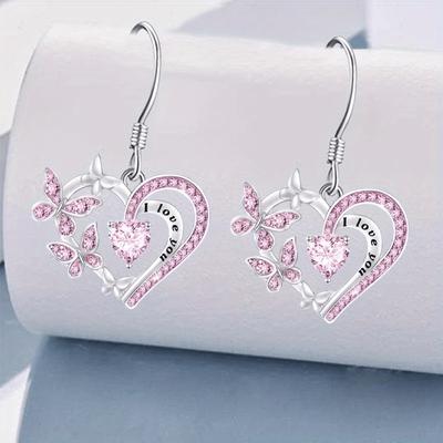 1 Pair Heart-shaped Creative Earrings – The Perfect Blend of Romance and Elegance Timeless Heart Design Trendy Party Jewelry Valentine's Day Gift