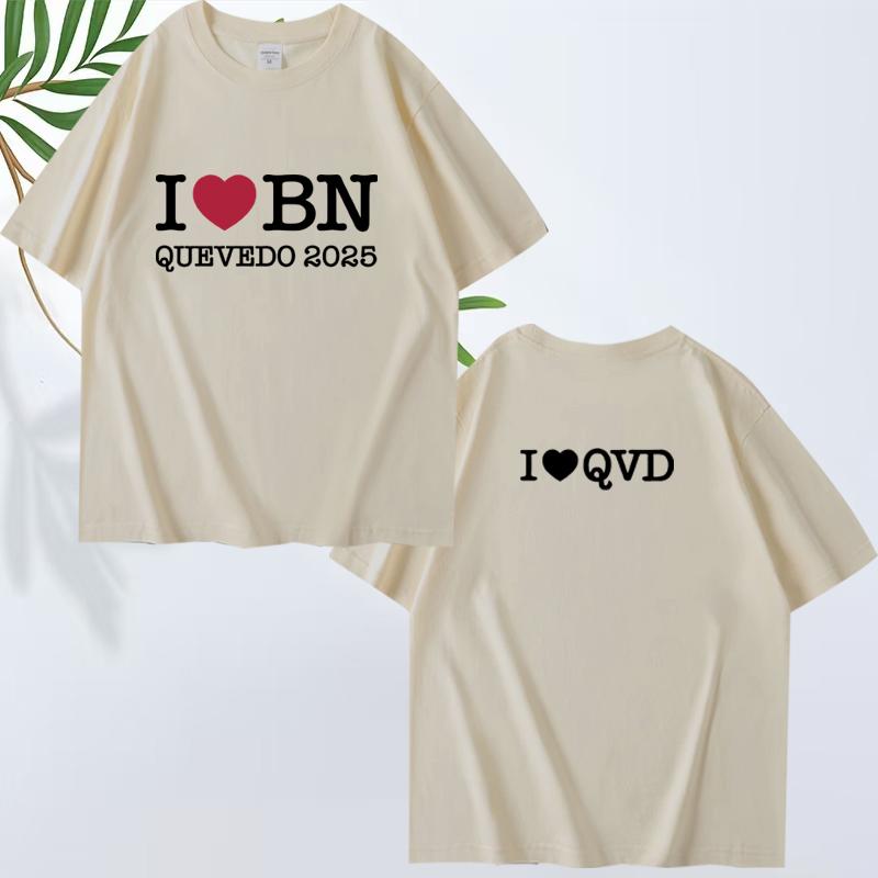 Love Bn Quevedo Fashion T Shirt Men Women Fashion Loose Funny Oversized 100% Cotton Short Sleeve Summer Print Unisextops