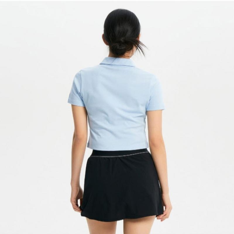 New Balance Short Sleeve Tee Nqj Nbnfe2w502 51 Women Single Mesh Semi Crop Open Collar