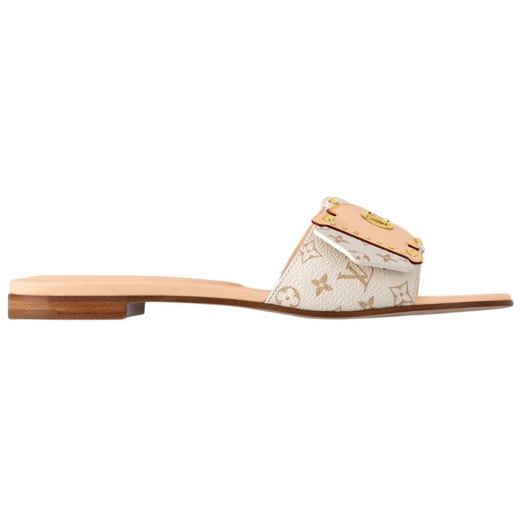 LOUIS VUITTON Slide Slippers Women's Beige 1AHMRY