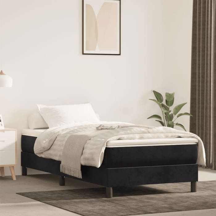 VidaXL Pocket Spring Bed Mattress Black 80x220x20 Cm Velvet, Mattress, Bed Mattress, Divan Mattress, 4016596