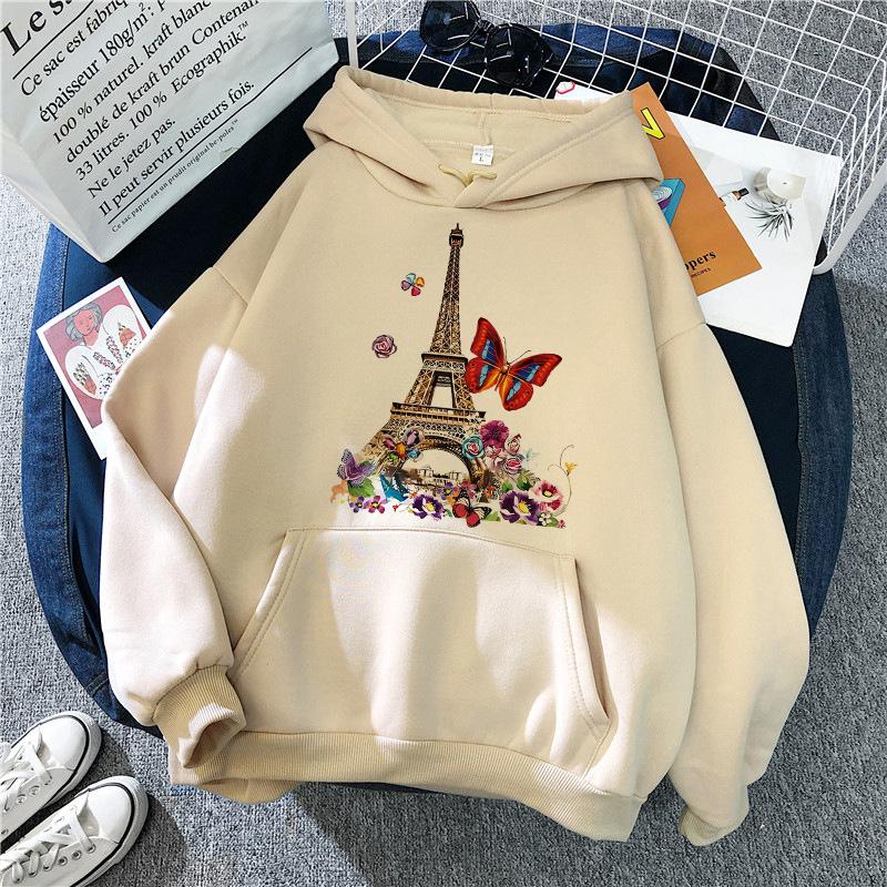 Fashion Bonjour Paris Text Print Hoodies 2025 Casual Vintge Y2k Sweatshirts Clothes Women Men Graphic Gothic Pullovers Hooded