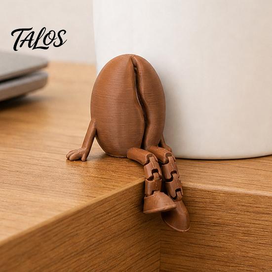 Kaffeebohnen-Figuren mit beweglichen Beinen, 3D-gedruckte Schreibtisch-Regal-Sitzer-Statuen, bewegliche Gelenke Kaffeebohnen Fidgety Spielzeug für Zuhause, Büro, Café
